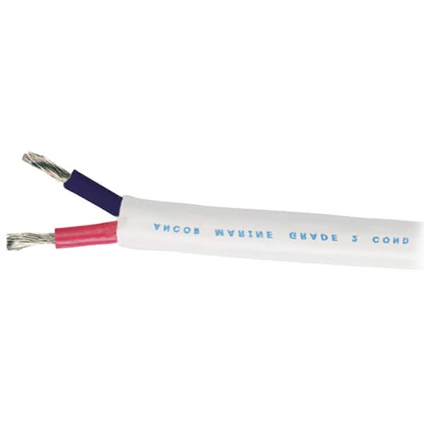 Ancor Marine Grade Tinned Duplex Cable Red and Black With White Jacket, 10/2 AWG 800 ft.