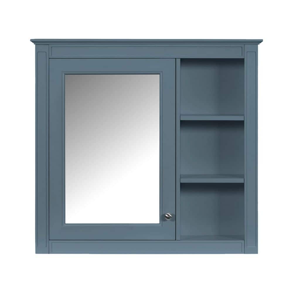 Blue 29.92 in. W x 28 in. H Rectangular Wood Medicine Cabinet with Mirror price history on PriceWatchPro