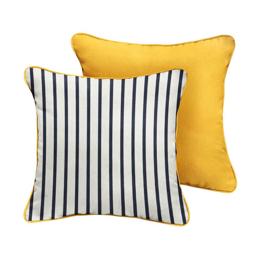 Sunbrella Lido Indigo Outdoor Throw Pillows (2-Pack)
