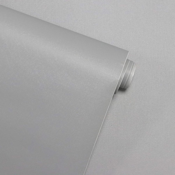 Grey Modern Solid Color Self-Adhesive Removable Peel and Stick Wallpaper Roll