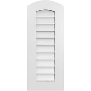 14 in. x 34 in. Arch Top Surface Mount PVC Gable Vent: Functional with Standard Frame