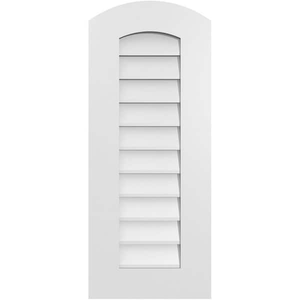 Ekena Millwork 14 in. x 34 in. Arch Top Surface Mount PVC Gable Vent: Functional with Standard Frame