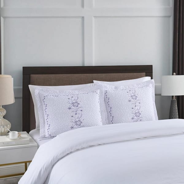LP Embroidery Pillow Shams Polyester Standard Size Pillow Protector