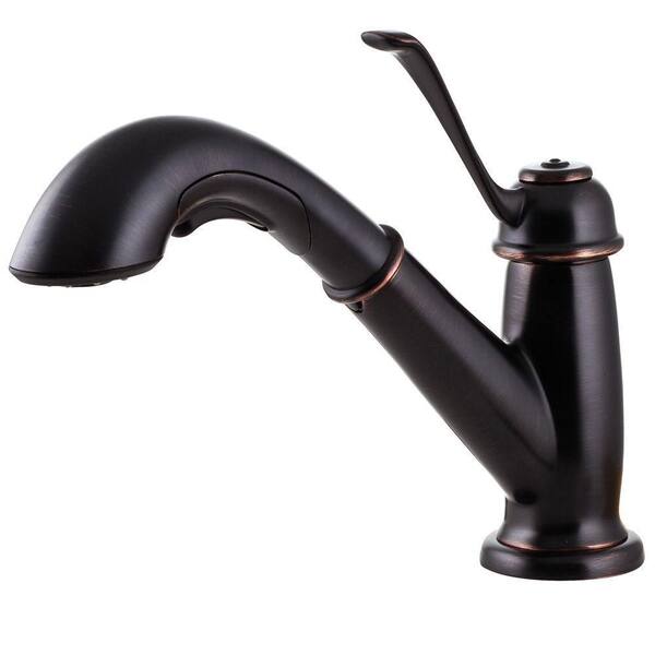 Pfister Bixby Single Handle Pull Out Sprayer Kitchen Faucet In Tuscan Bronze Lf 538 5lcy The Home Depot