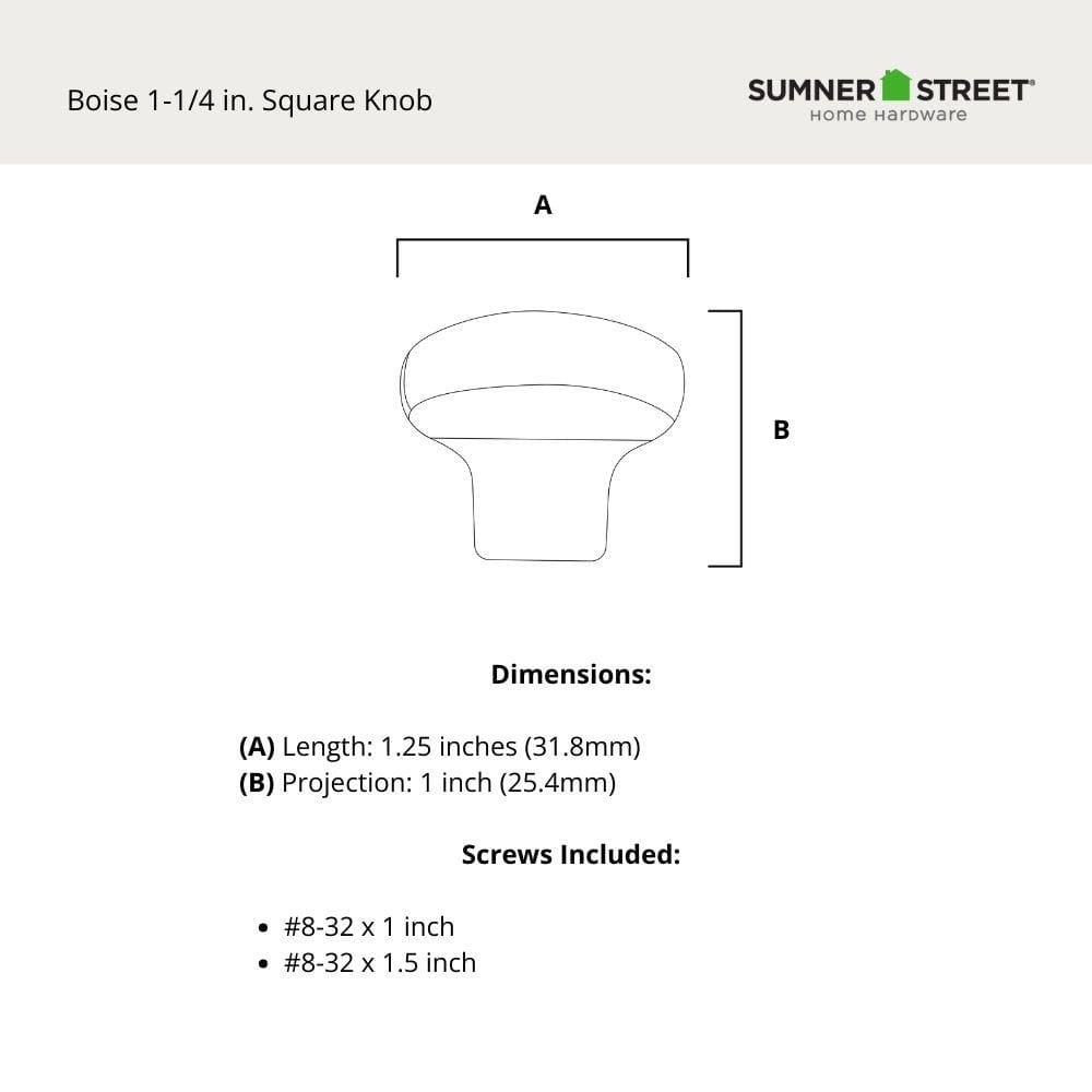 Satin Copper Square Cabinet Knob with Mounting Hardware