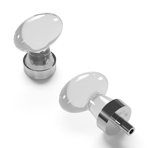 HICKORY HARDWARE Crystal Palace 1-1/4 in. x 3/4 in. Glass with Satin Nickel Finish Cabinet Knob (10-Pack)