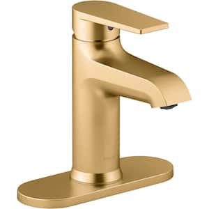 Hint Single-Handle Bathroom Faucet with Escutcheon in Vibrant Brushed Moderne Brass