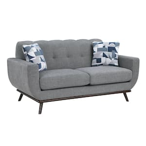 Salina 70 in. W Gray Chenille Loveseat