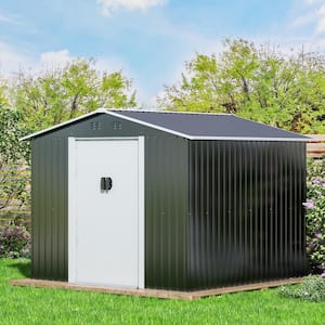 8.4 ft. W x 8.4 ft. D Outdoor Storage Metal Shed Garden Tool Steel Shed with Sliding Doors and Vents(70.56 sq. ft.)