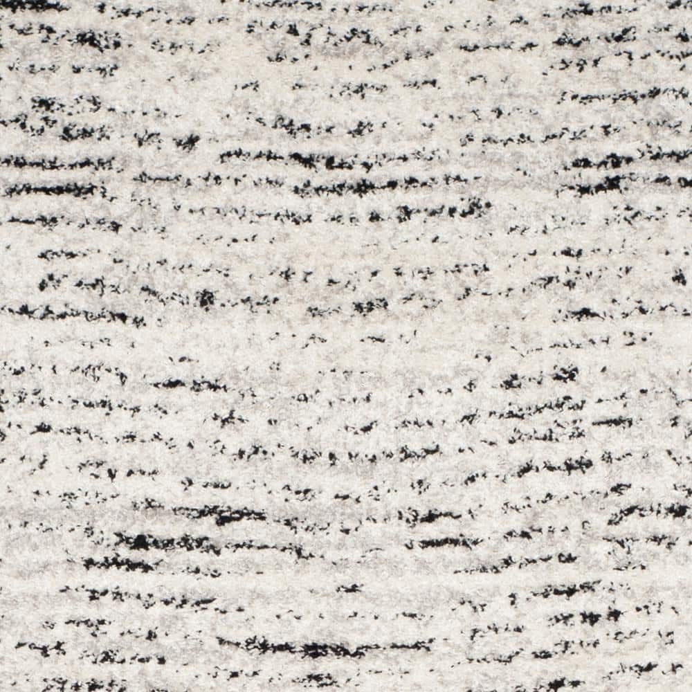 Ivory and Silver Synthetic Rectangle Area Rug, 10' x 14'