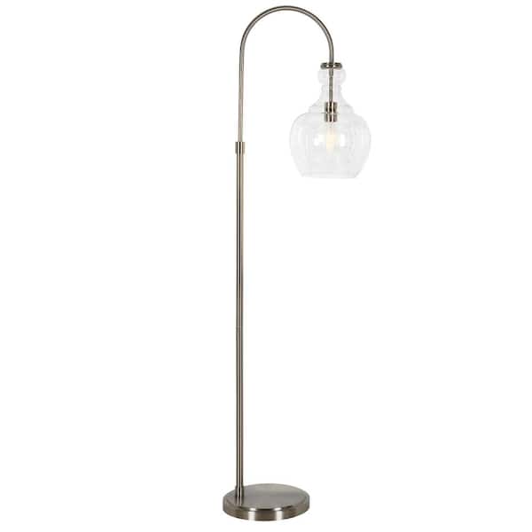 Brushed Nickel Arc Floor Lamp, Floor Lamp Glass Globes