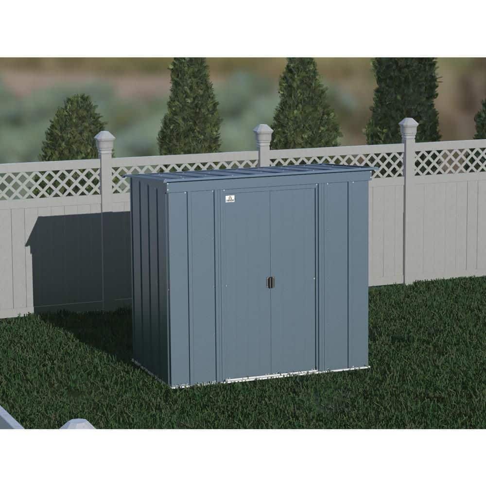 6 ft. x 4 ft. Blue Galvanized Steel Tool Shed with Pent Roof