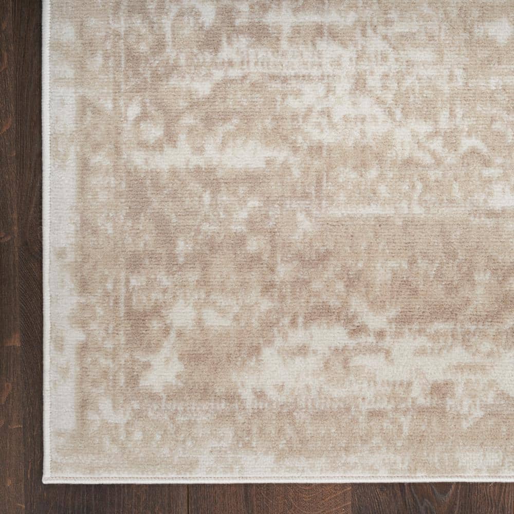 Ivory Beige 5'3" x 7'3" Vintage Medallion Area Rug