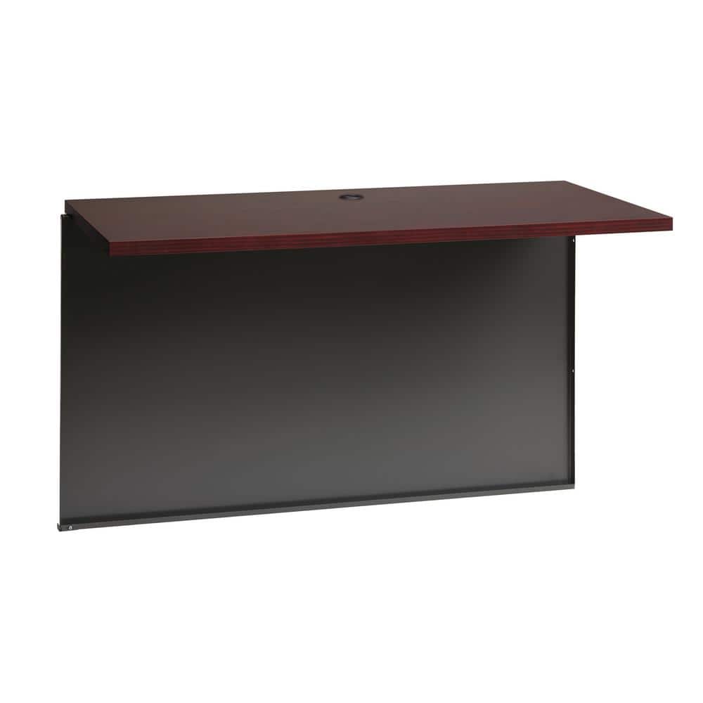 Mahogany Laminate and Charcoal Modular Desk Bridge