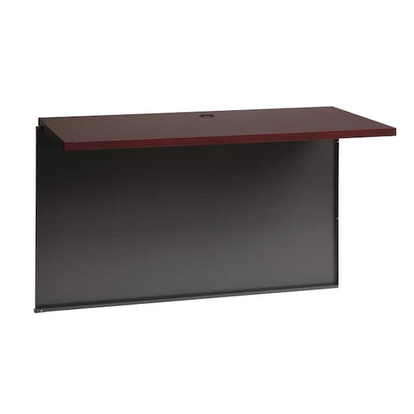 Hirsh 48 in. W x 24 in. D Rectangle Charcoal/Mahogany Metal Bridge, Executive Modular Desk Collection