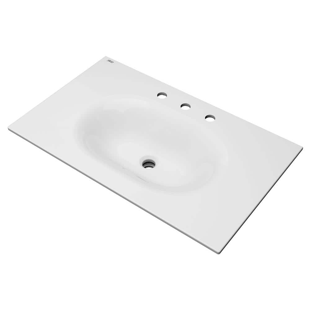 Studio S 33'' White Ceramic Wall-Mount Vanity Sink
