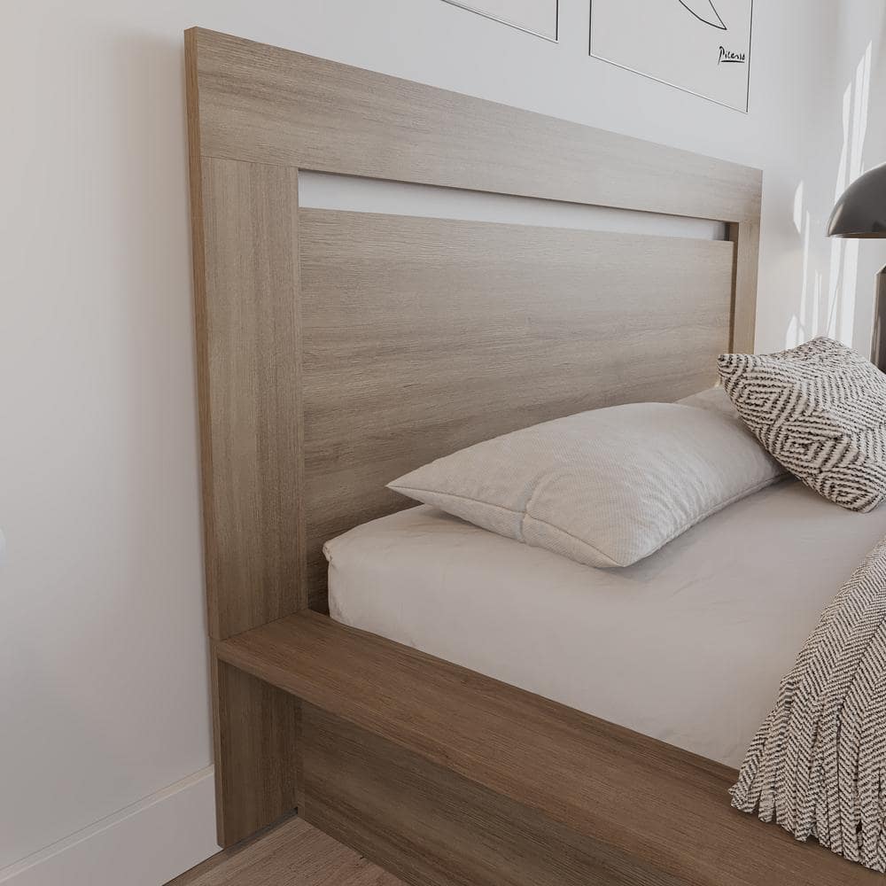 Nexera Malibu Brown Oak Queen Size Panel Headboard 295988 - The