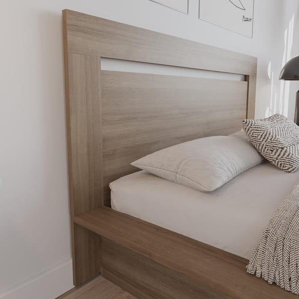 Nexera Malibu Brown Oak Queen Size Panel Headboard