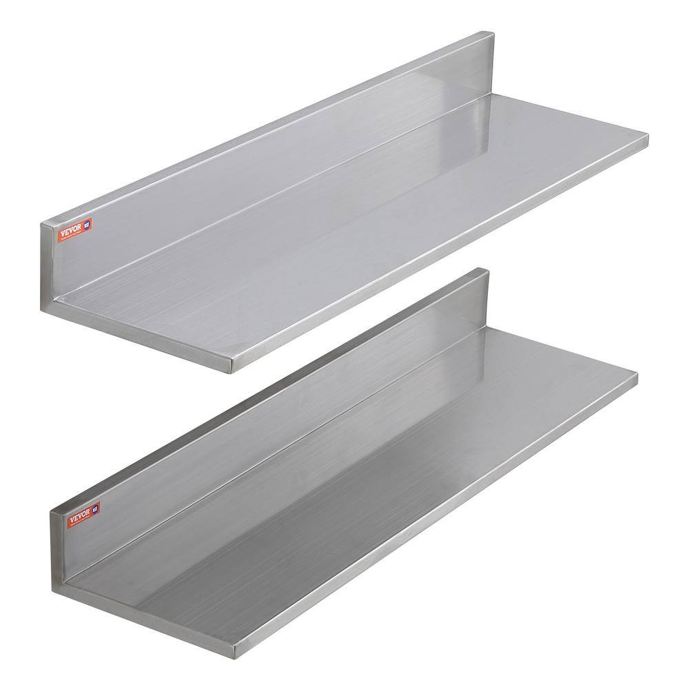 VEVOR Stainless Steel Shelf 8 6 In X 30 In Wall Mounted Floating 