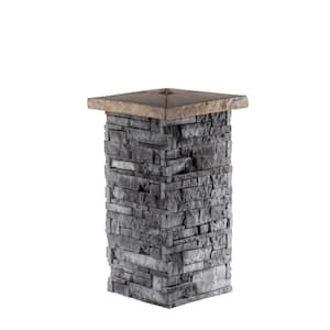 18 in. x 36 in. Evening Gray with a Sand Split Cap Stone Pillar Kit