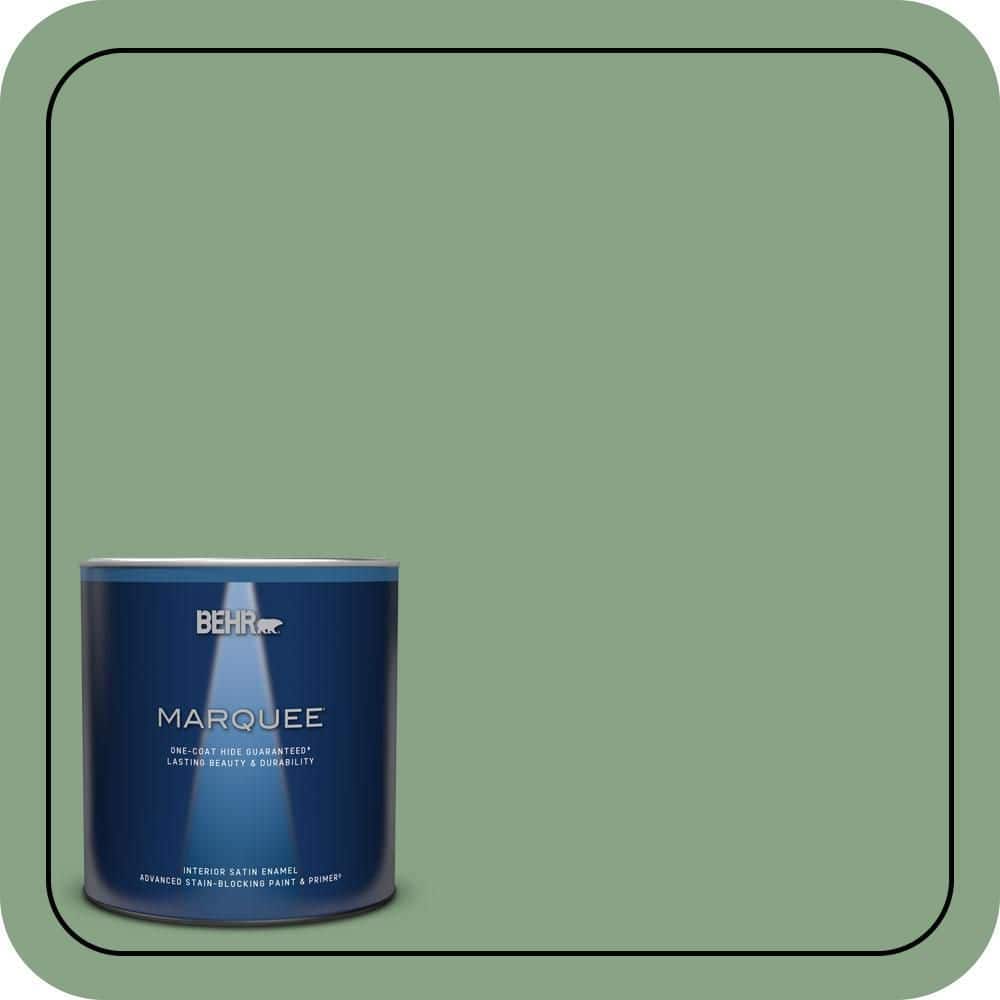 1 qt. #S400-5 Gallery Green One-Coat Hide Satin Enamel Interior Paint & Primer price history on PriceWatchPro