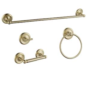 4-Piece Bath Hardware Set with Included Mounting Hardware in Gold