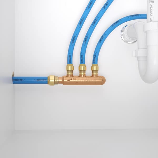 3/4 in. x 1/2 in. Push-to-Connect Copper 3-Port Closed Manifold Fitting