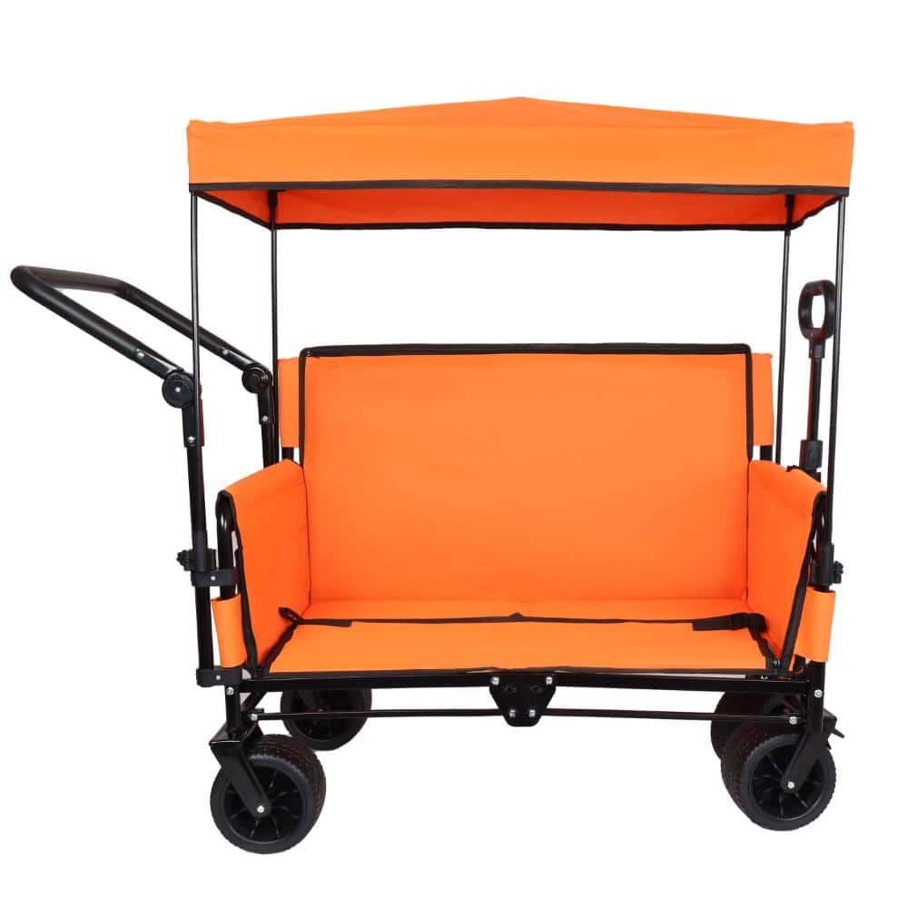 3-in-1 Folding Wagon Cart with Bench Seat,Canopy,Storage,500lbs Heavy-Duty,180L Capacity for Camping,Beach,Sports price history on PriceWatchPro