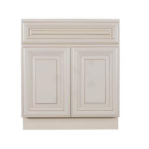 Princeton Assembled 24 in. x 34.5 in. x 24 in. Sink Base Cabinet with 2 Doors in Creamy White