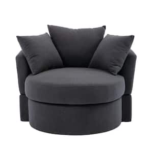 Charcoal grey Modern Akili Swivel Accent Chair Bucket Lounge Chair