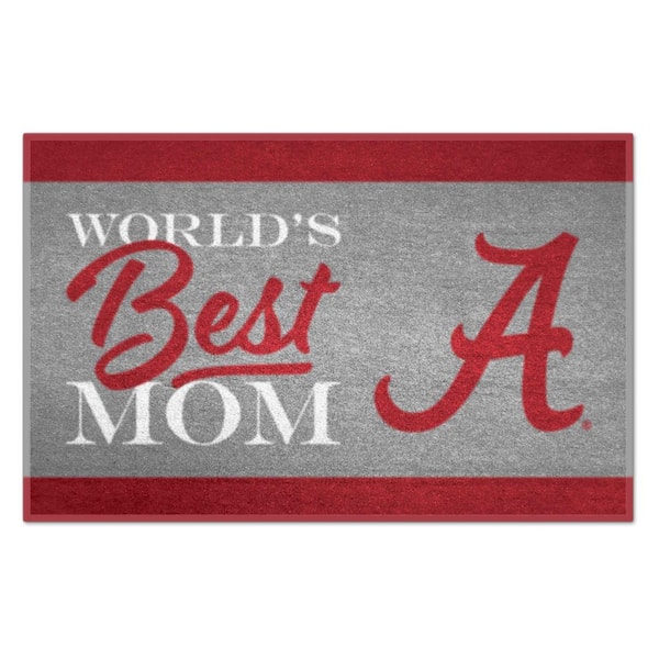 FANMATS Alabama Crimson Tide Red World's Best Mom 19 in. x 30 in. Starter Mat Accent Rug
