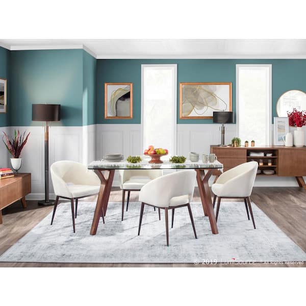 Renee Cream Velvet Dining Chair with Copper Metal Legs