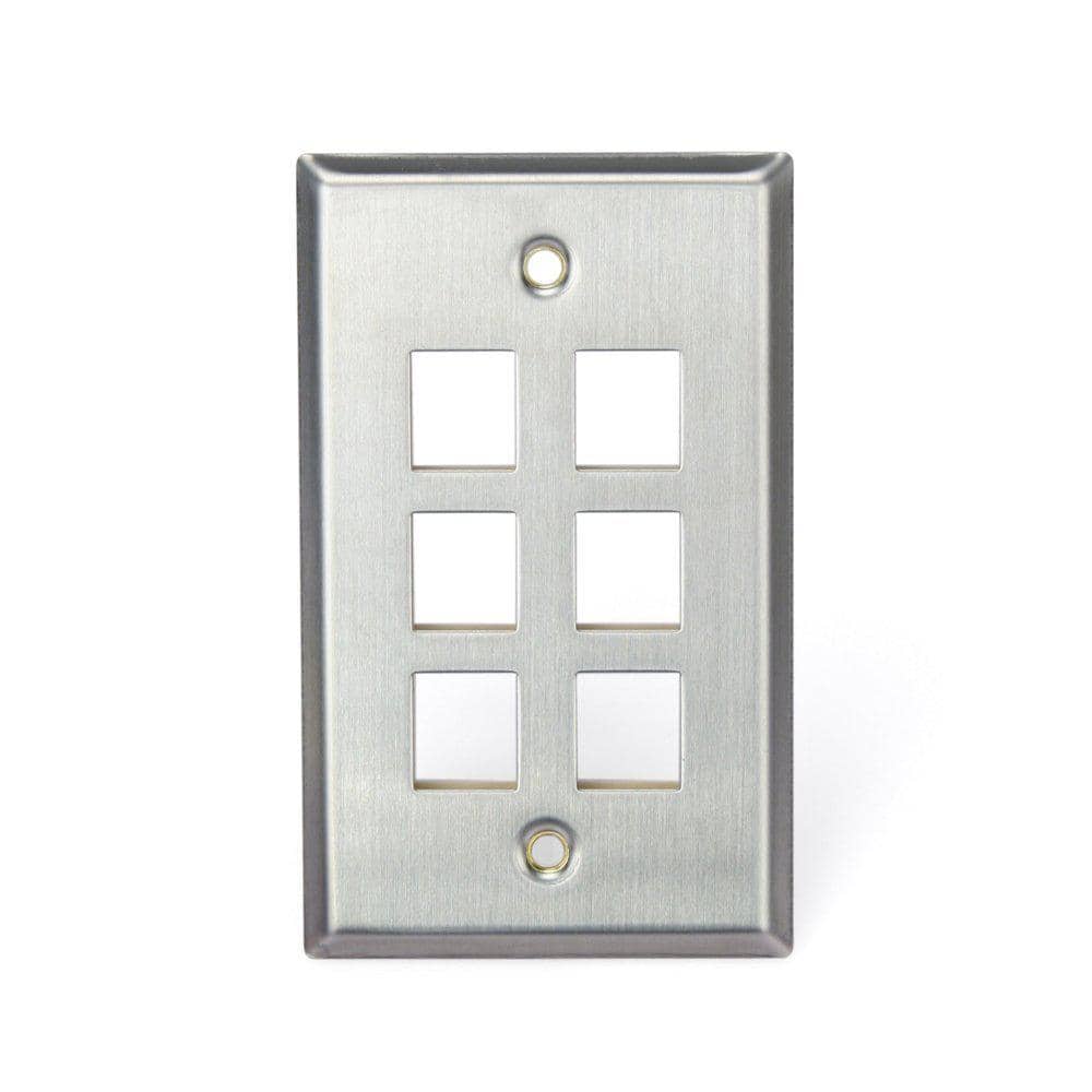Leviton Stainless Look 1Gang Audio/Video Wall Plate (1Pack) 430801S6
