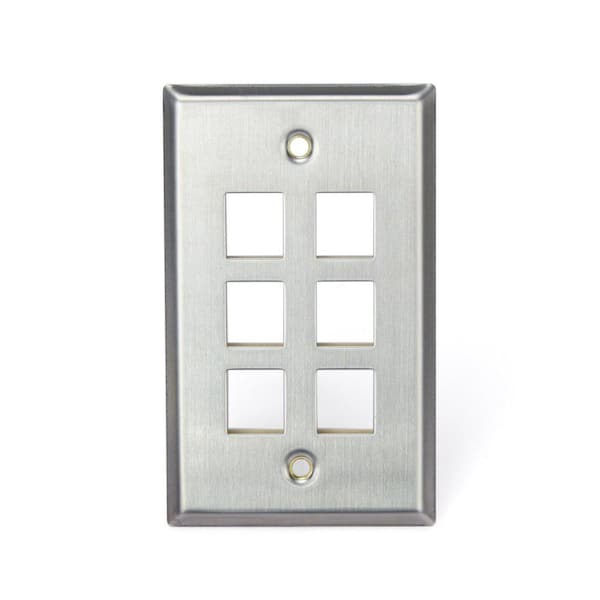Leviton Stainless Look 2-Gang Audio/Video Wall Plate (1-Pack) 43080-2S6