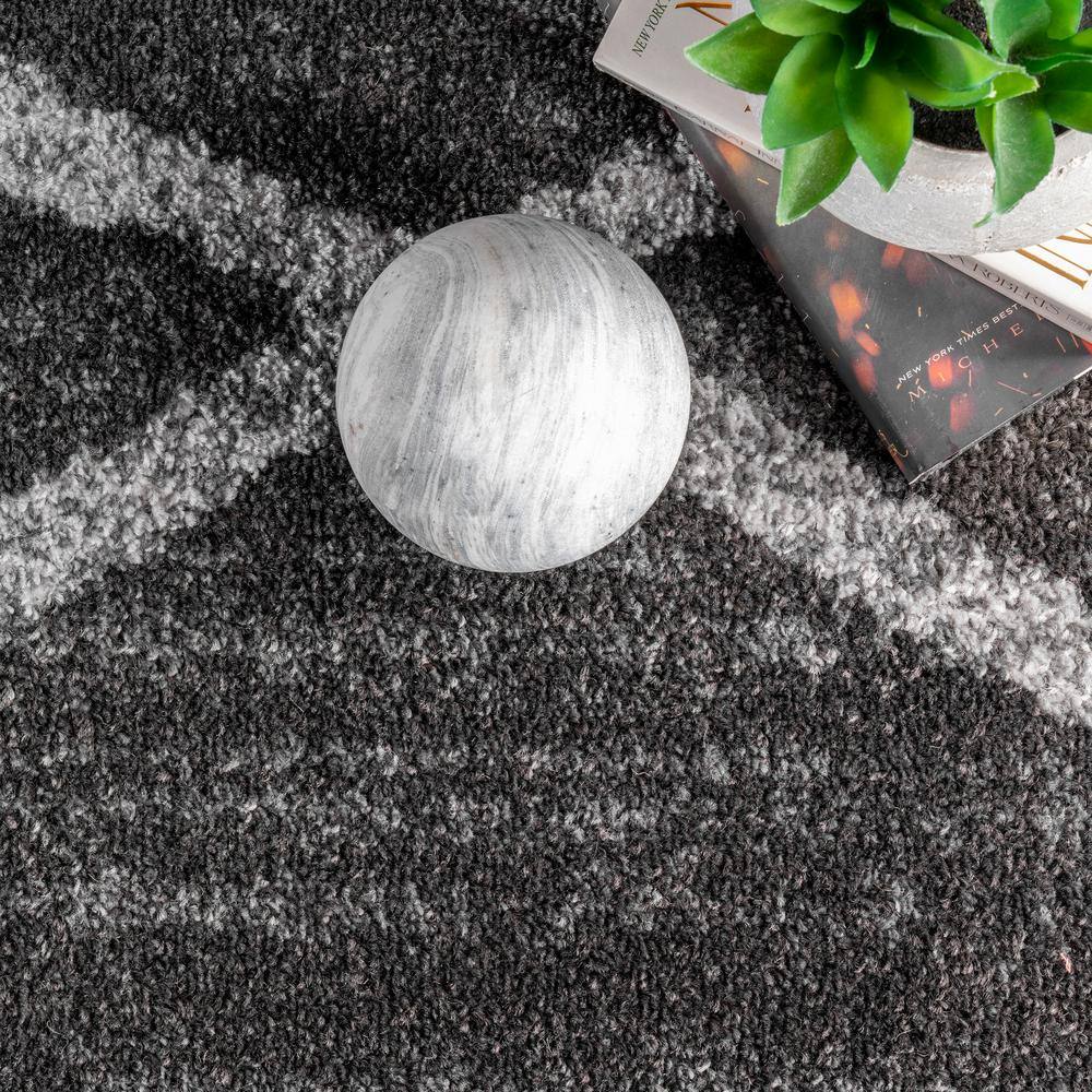 Thigpen Oval Dark Grey Synthetic 25" Spot-Resistant Rug