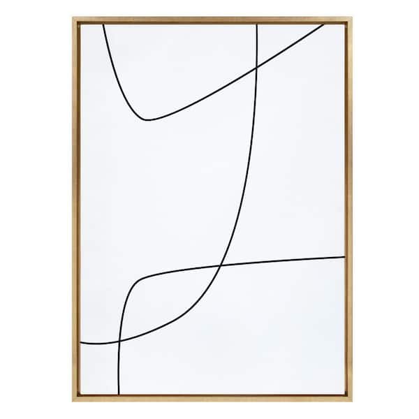Kate and Laurel Sylvie Modern Line Abstract 3 BW by the Creative Bunch Studio Framed Art Print 28 in. x 38 in.