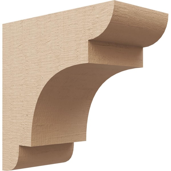Ekena Millwork 5 in. x 10 in. x 10 in. Series 1 Classic New Brighton Rough Cedar Woodgrain Timberthane Polyurethane Corbel, Primed Tan