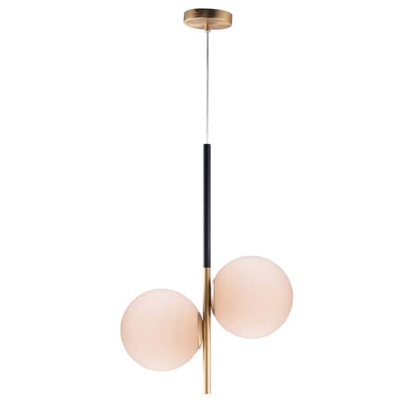 Maxim Lighting Vesper 2-Light Satin Brass/Black Pendant
