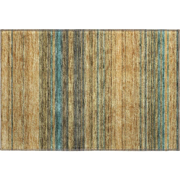 Mayfield Premium Machine Washable Abstract AMF979 Wheat 1 ft. 8 in. x 2 ft. 6 in. Area Rug