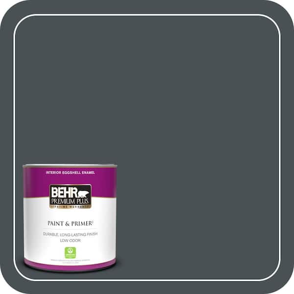 BEHR PREMIUM PLUS 1 qt. #720F-7 Dark as Night Eggshell Enamel Low Odor Interior Paint & Primer