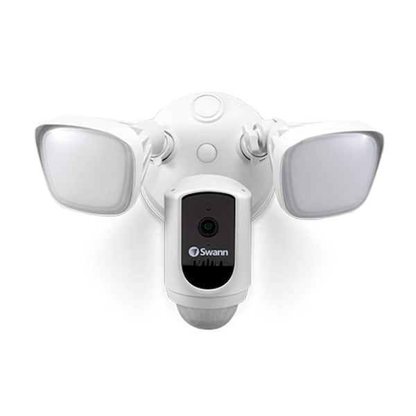 Swann White Outdoor Powered Wi-Fi Camera with Motion Activated Floodlight