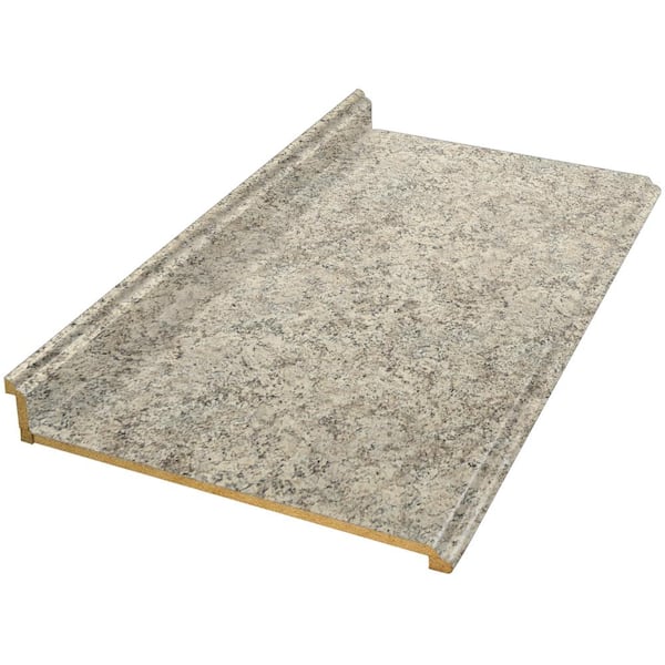 Hampton Bay 10 ft. Straight Laminate Countertop in Textured Typhoon Ice with Full Wrap Ogee Edge and Integrated Backsplash