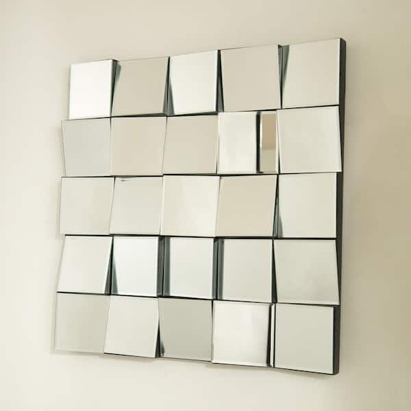 Tatahance Silver 24 in. W x 24 in. H Splicing Artistic 3D Square