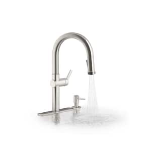 Rune Single-Handle Pull-Down Sprayer Kitchen Faucet in Vibrant Stainless