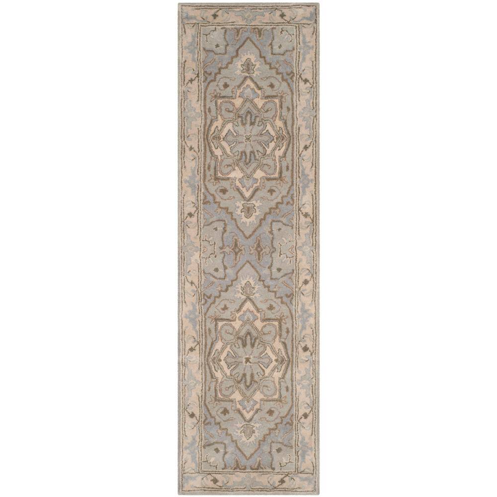 Safavieh Heritage Beige Gray 2 Ft. X 8 Ft. Border Runner Rug Hg866a-28 