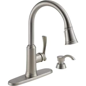 Lakeview Single-Handle Pull-Down Sprayer Kitchen Faucet with Soap Dispenser in Stainless