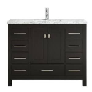 Eviva London 60 in. W x 18 in. D x 34 in. H Double Bathroom Vanity in ...