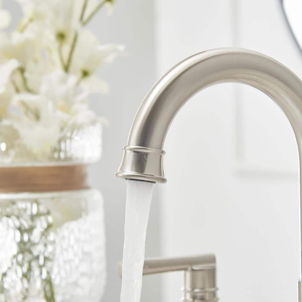 Elegant Brushed Nickel Widespread 2-Handle Bathroom Faucet