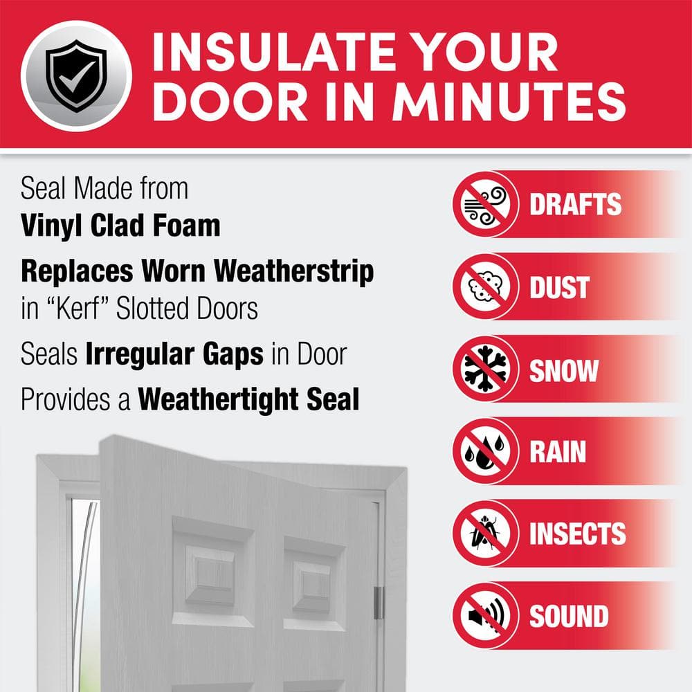 Kerf door-frame seal, 81 in, white product view 3