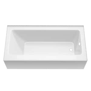 Saba 60 in. x 30 in. Soaking Bathtub with Right Drain in White